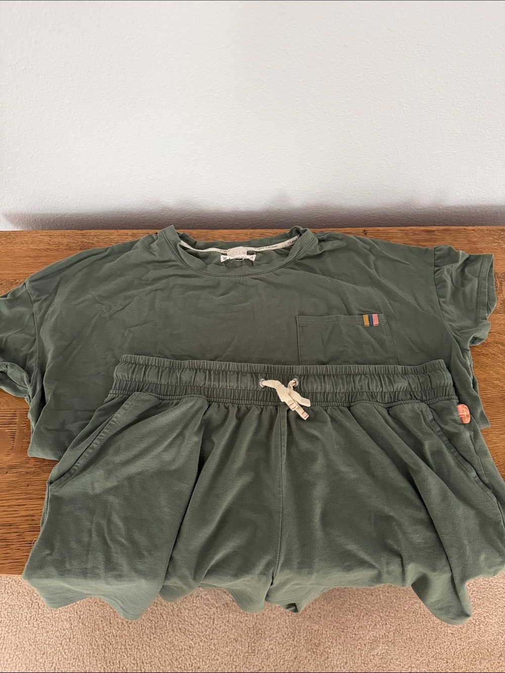 Magnolia Olive Green Pajama Set - Short Sleeve Top & Shorts